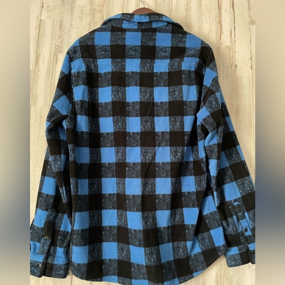 Trademark Brooklyn Cloth MFG Co. Mens Shirt Shacket XL Buffalo Plaid Blue Black - Picture 2 of 9